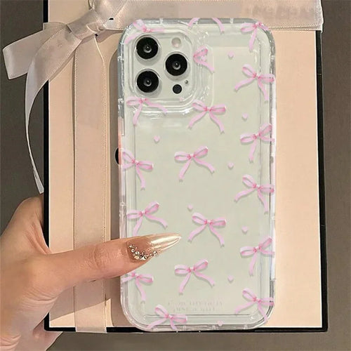 Cute Pink Heart Bow Case