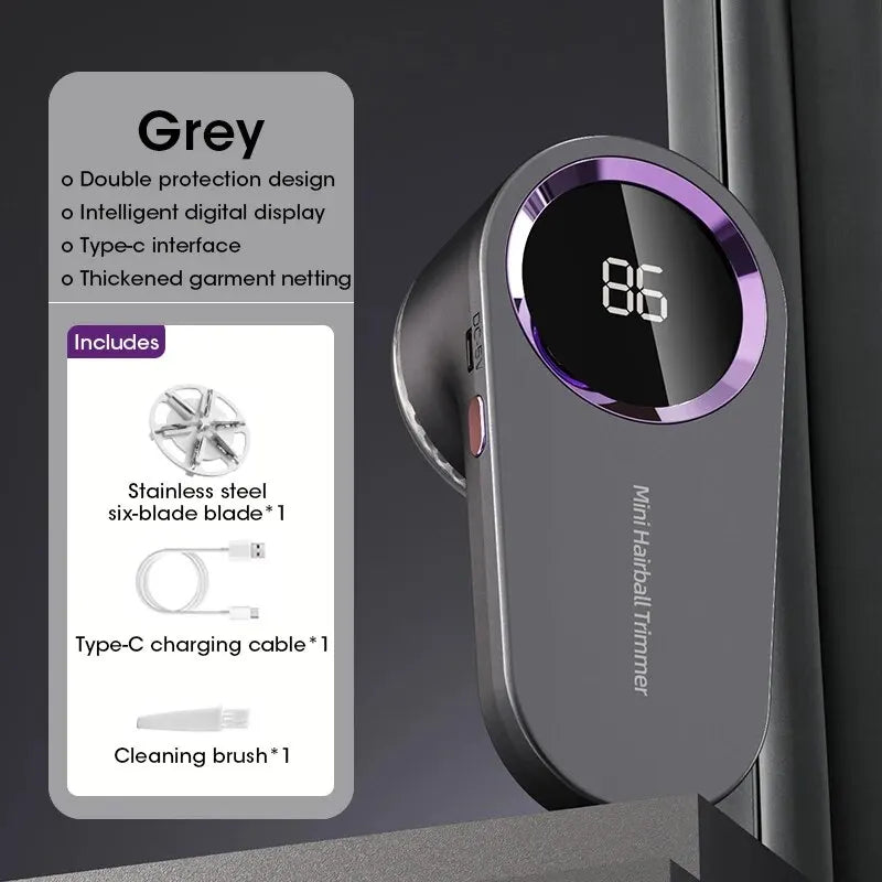 Rasoir Anti-Boulettes Électrique LED -
Lisseur Textile Réutilisable Rechargeable